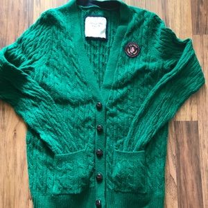 Green cable knit sweater Abercrombie &Fitch